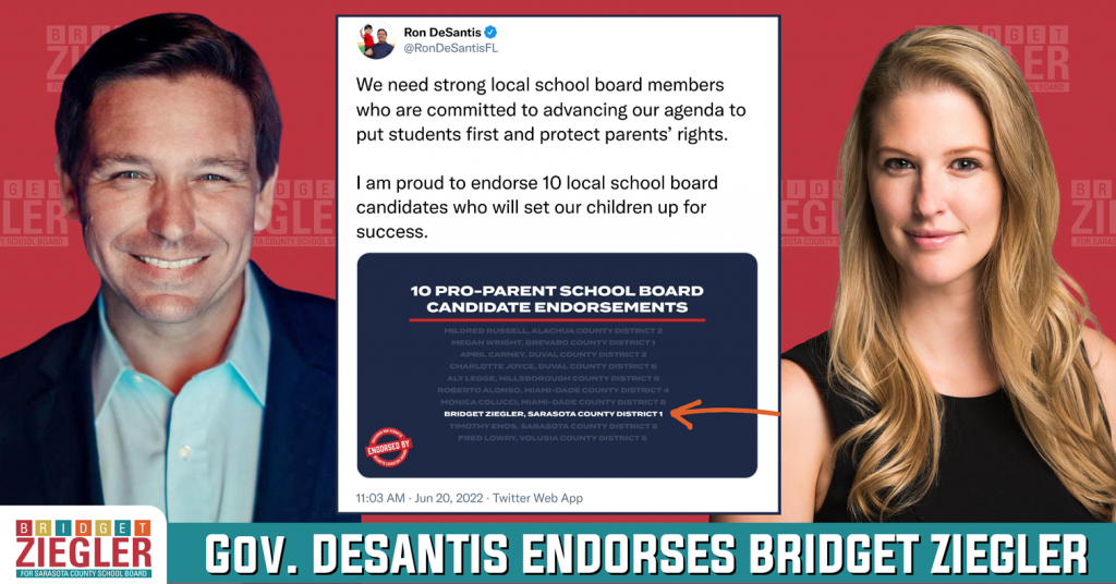 Ron DeSantis endorses Bridget Ziegler
